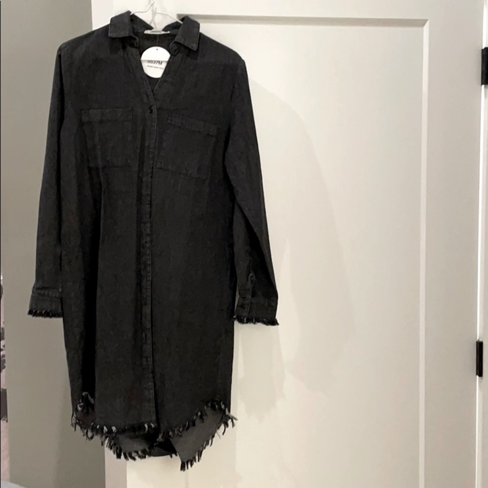 Black denim tunic